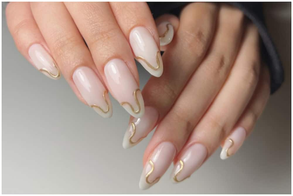 French tip almond nails