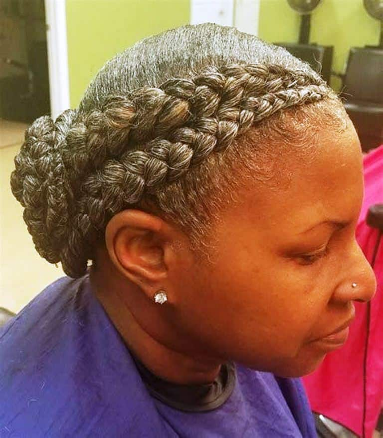 Grey hair braids for over 60