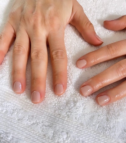 America Ferrera wore old money-inspired neutral nails at the 2024 Golden Globe Awards.