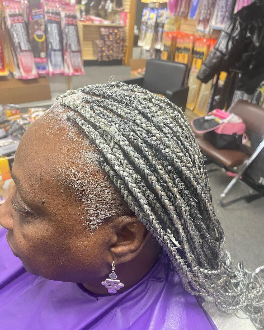 Grey hair braids for over 60