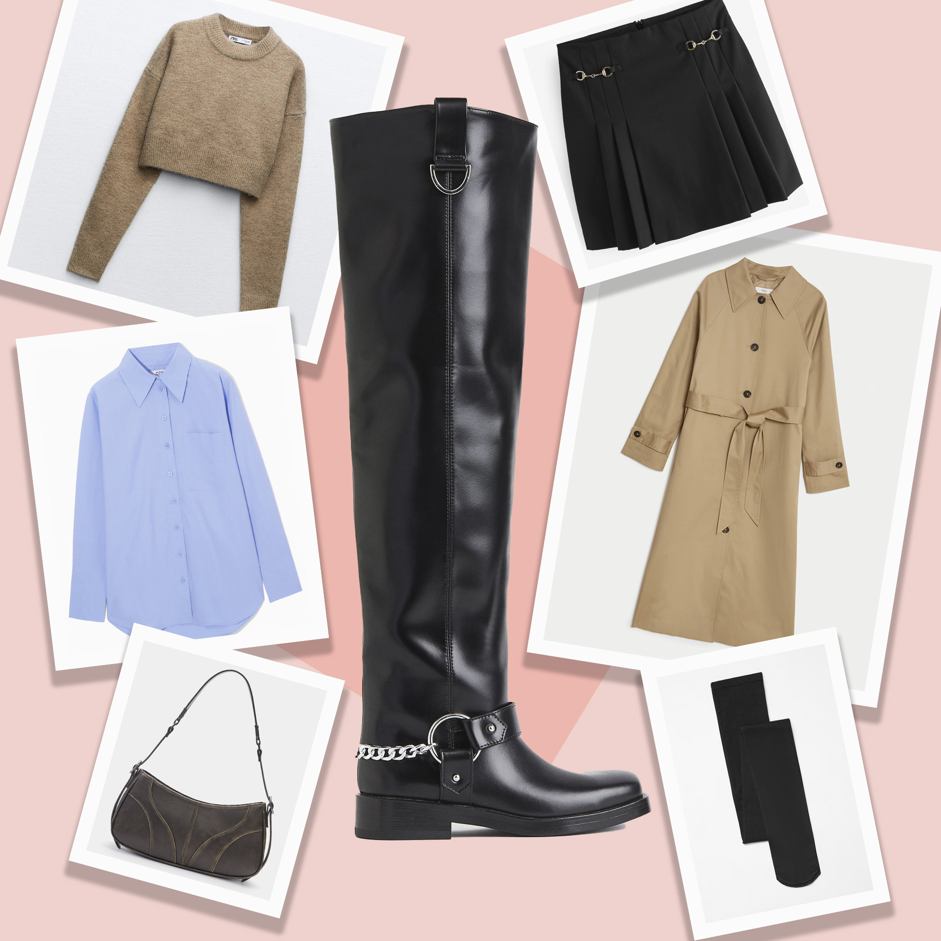 Style up your biker boot with a shirt and jumper layering combo, for a slick, statement look