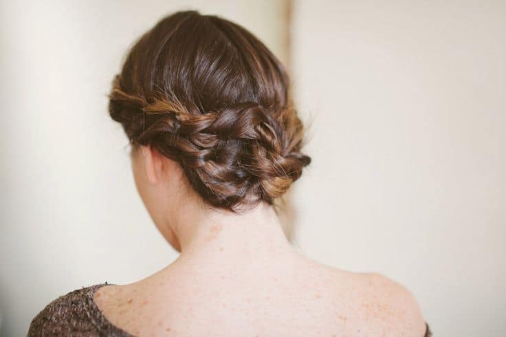 Woman with twisted maiden braids