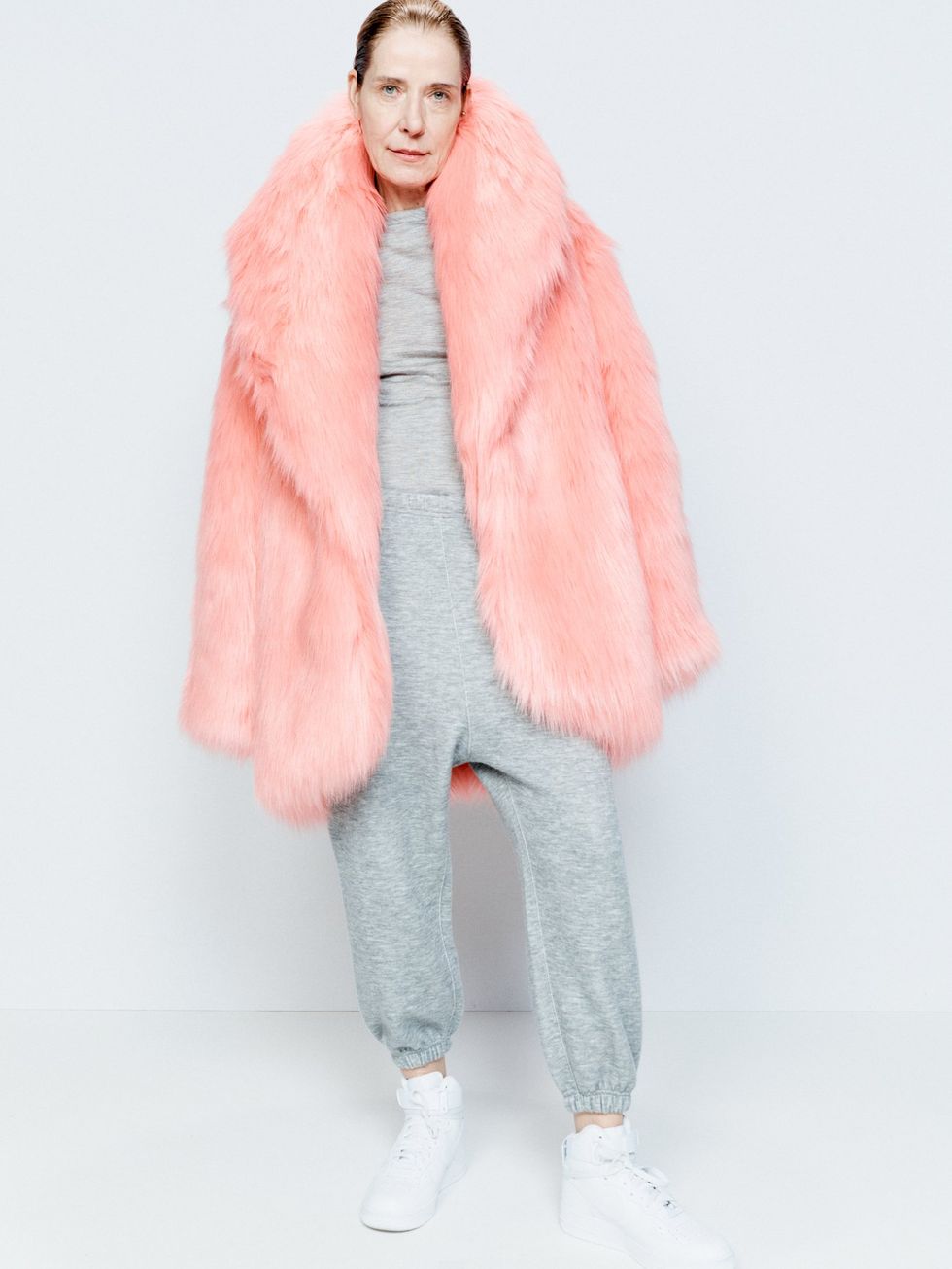 Shawl-Collar Giant Faux-Fur Monster Coat