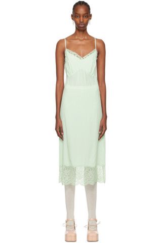 Green Slip Midi Dress