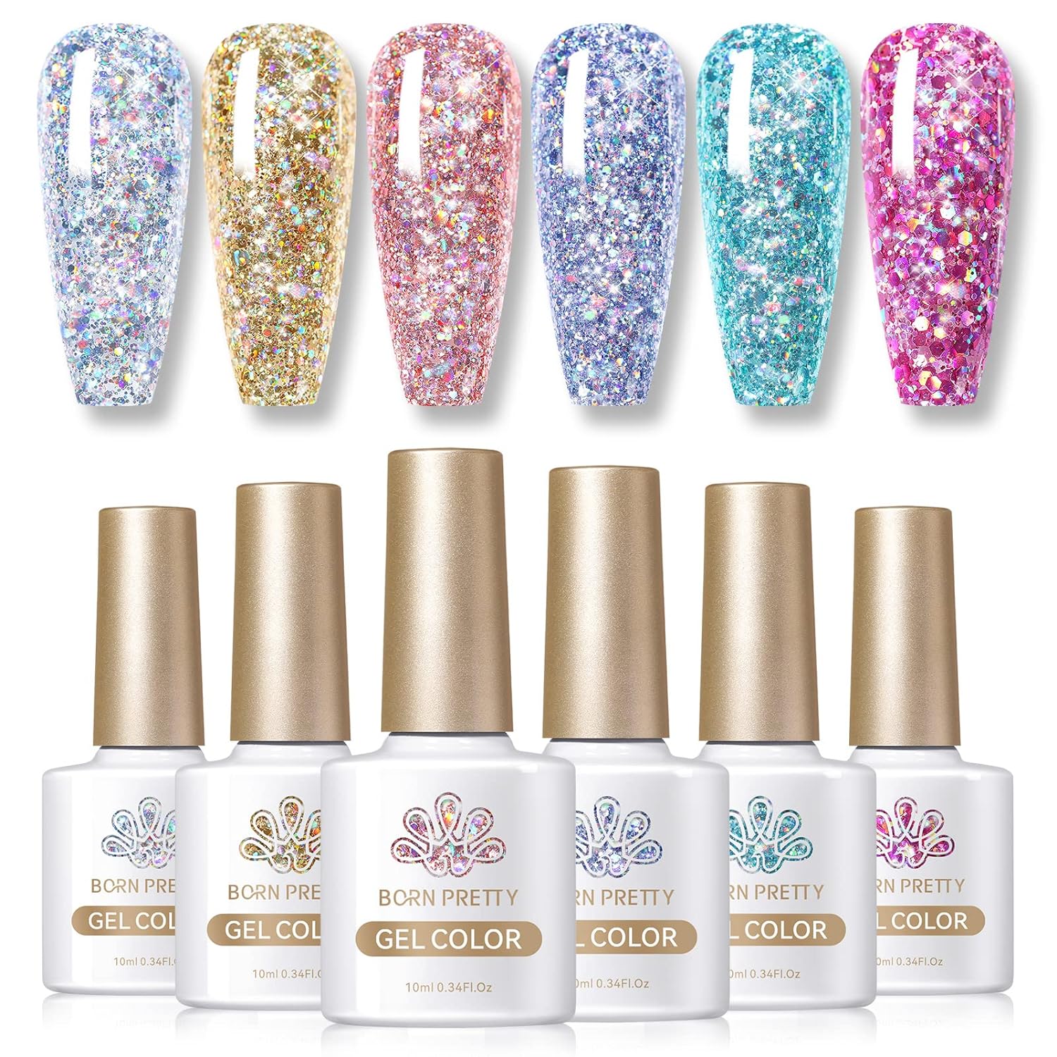 Born Pretty Silver Glitter Nail Polish Set