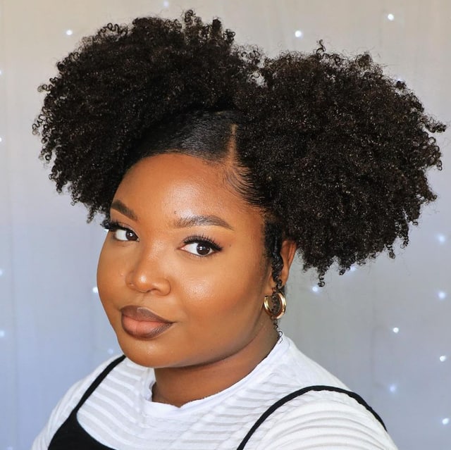 Woman with sleek puff