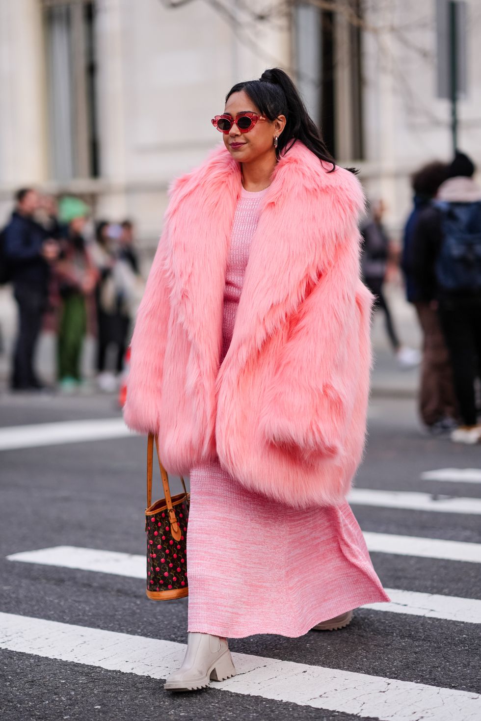 street style furry coat nyfw