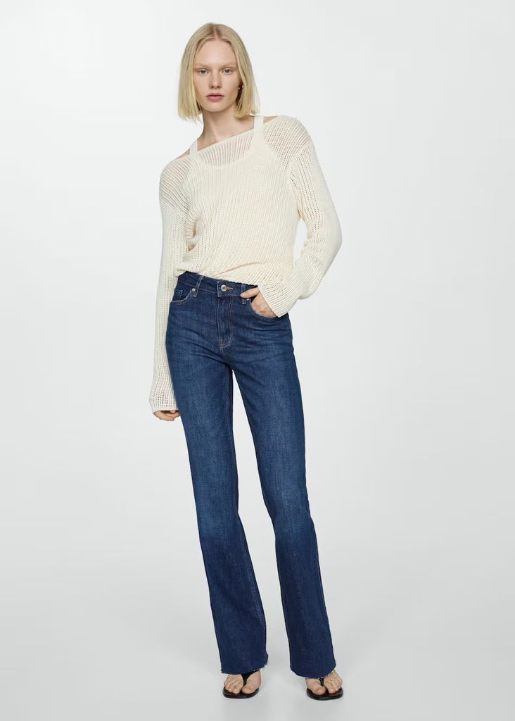 Mango Medium Rise Flare Jeans