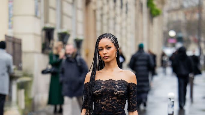 in paris, street style celebrated the party dress