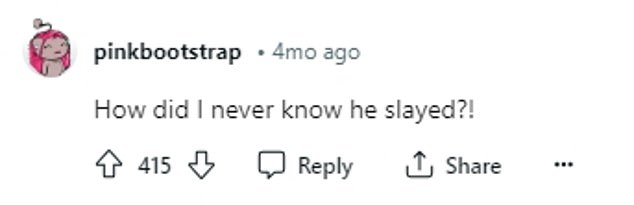 On Reddit, the response was much the same in a discussion on a page devoted to 'Jacob Elordi and his handbag collection'