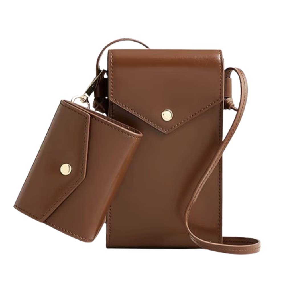 brown phone crossbody bag