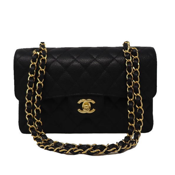 chanel small classic double flap bag in caviar