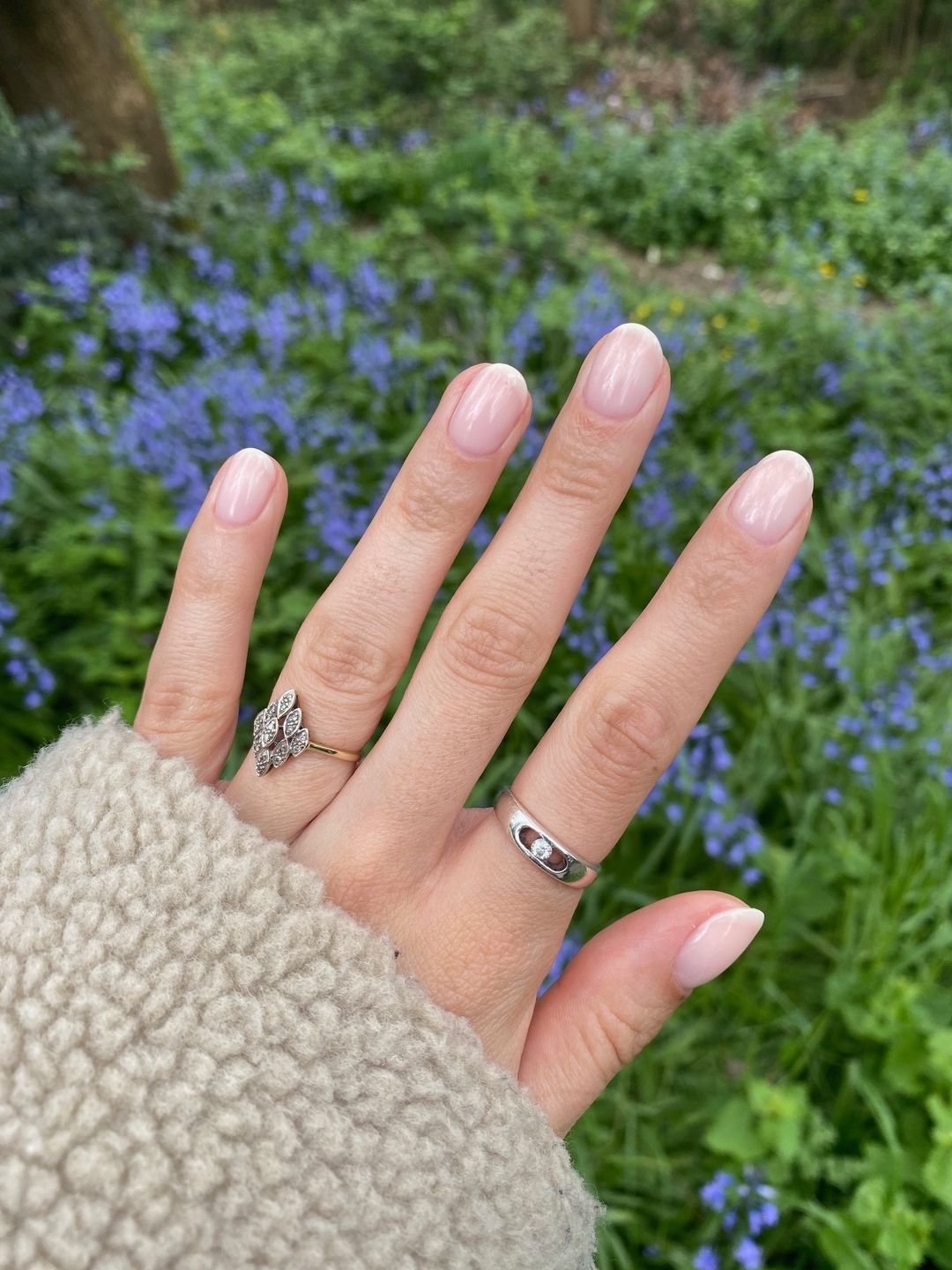 Fingers with American manicure