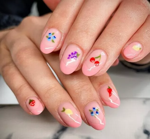 You can handpaint fruit designs onto your nails