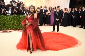 Nicki Minaj attends the Heavenly Bodies: Fashion & The Catholic Imagination Costume Institute Gala at The Metropolitan Museum of Art on May 7, 2018 in New York City.