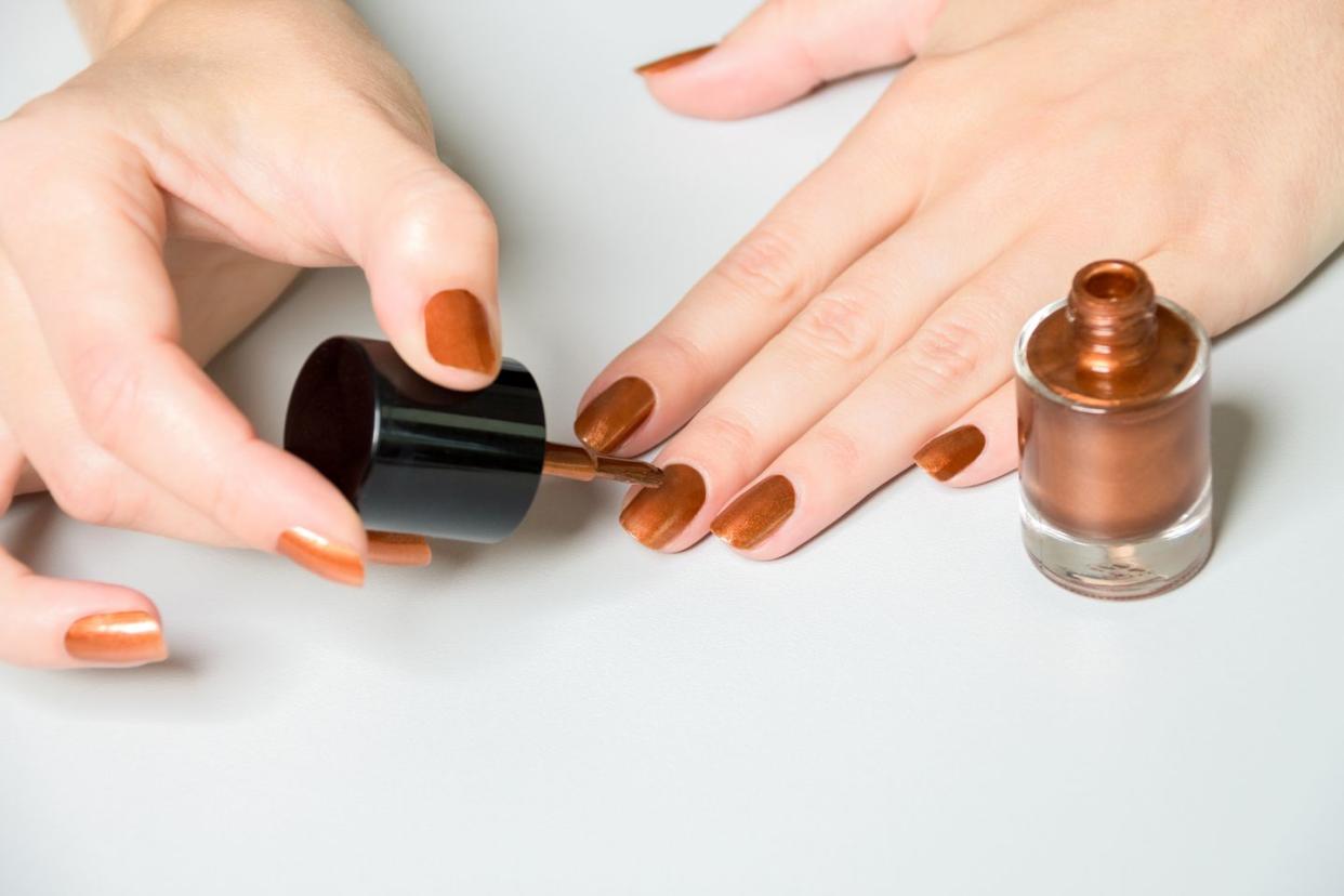 summer nail ideas bronze nails