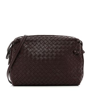 Bottega Veneta Nappa Intrecciato Nodini Crossbody Messenger Burgundy