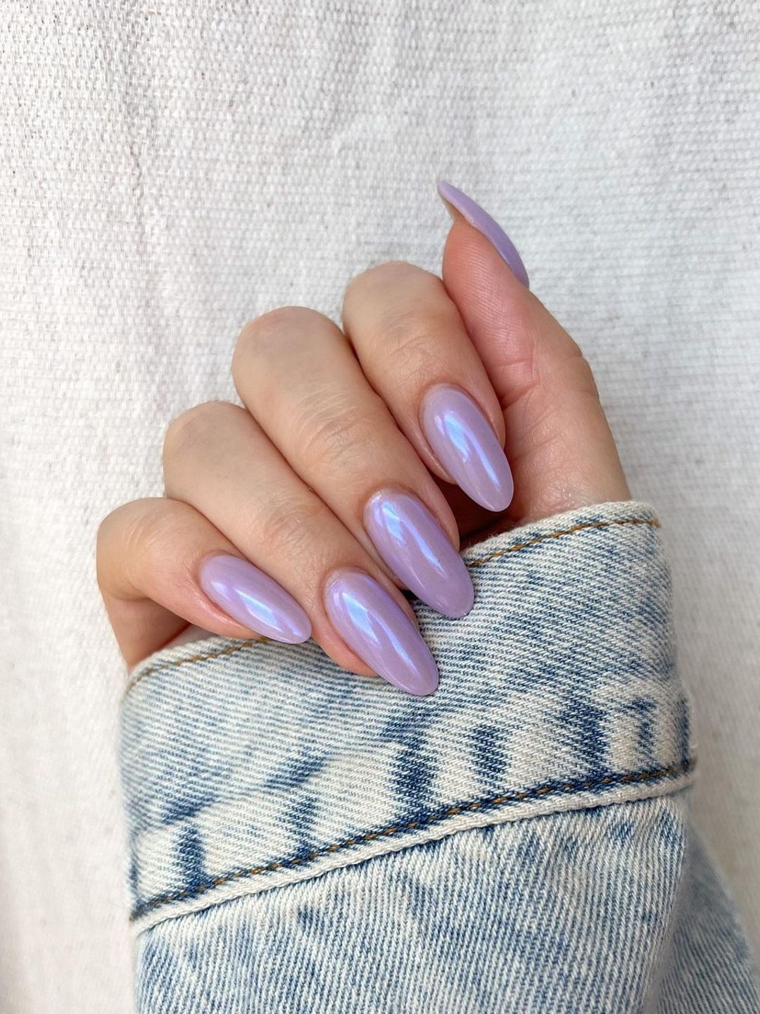 Lavender chrome nails 