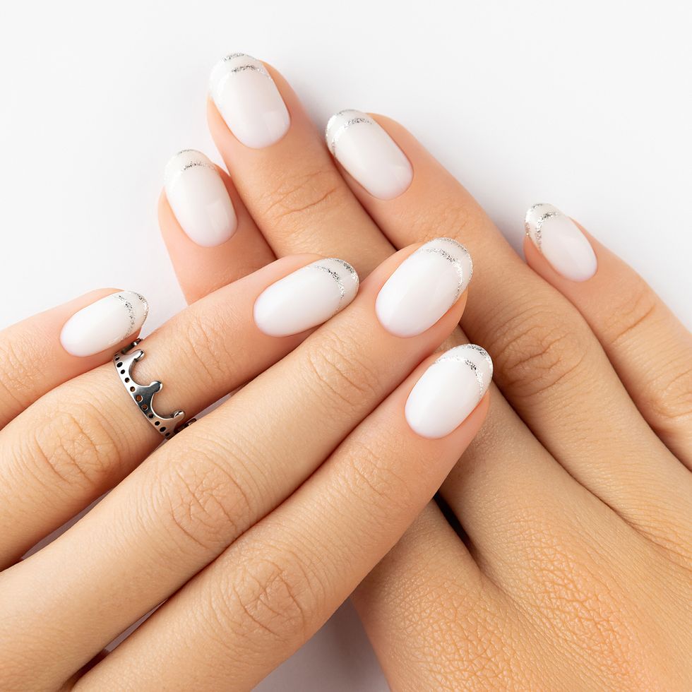 mothers day nail designs silver modern french