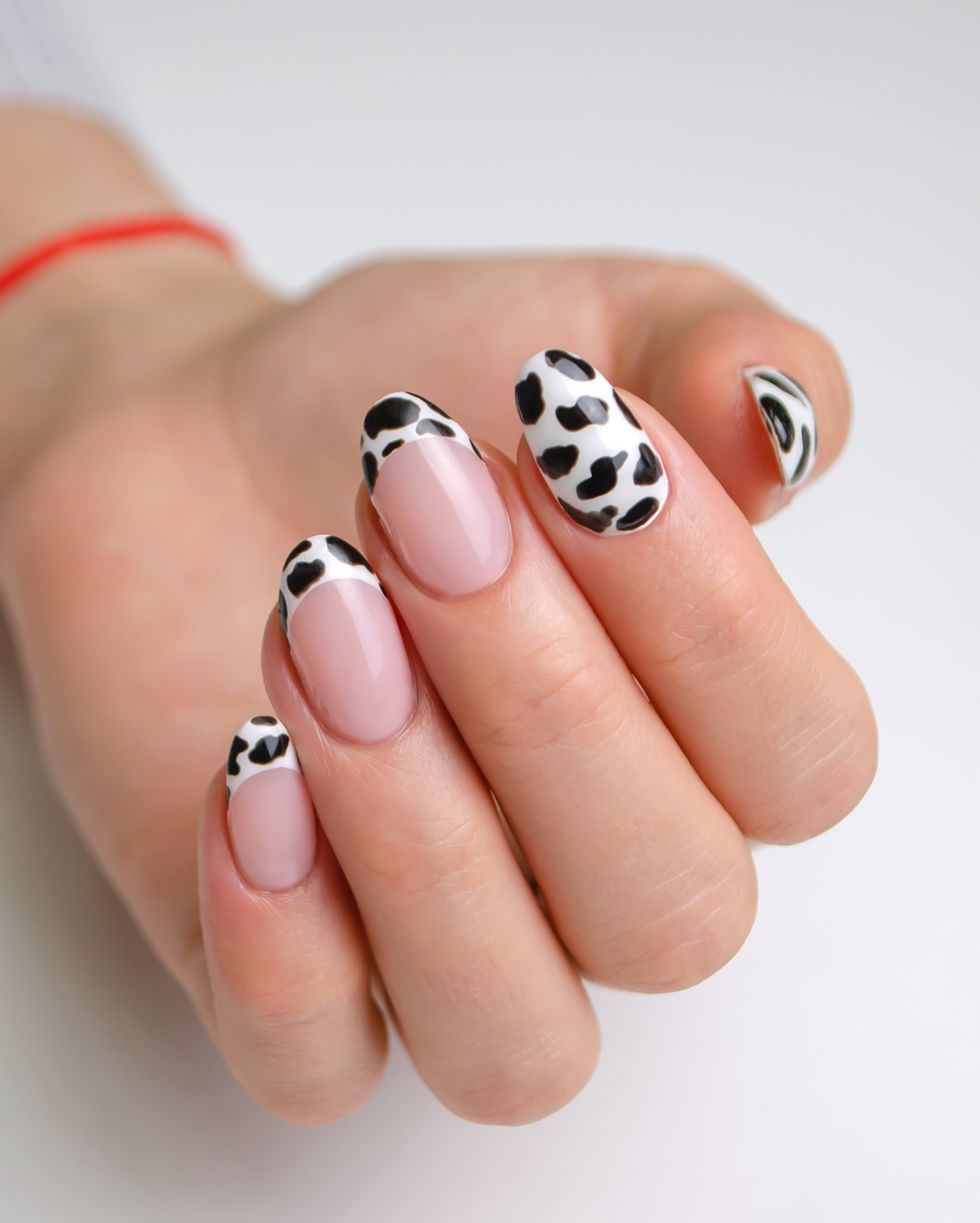 summer nail ideas cow nails