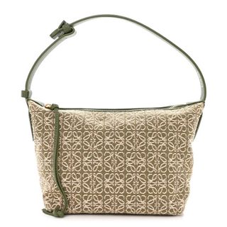 Loewe Jacquard Anagram Calfskin Small Cubi Bag Avocado Green