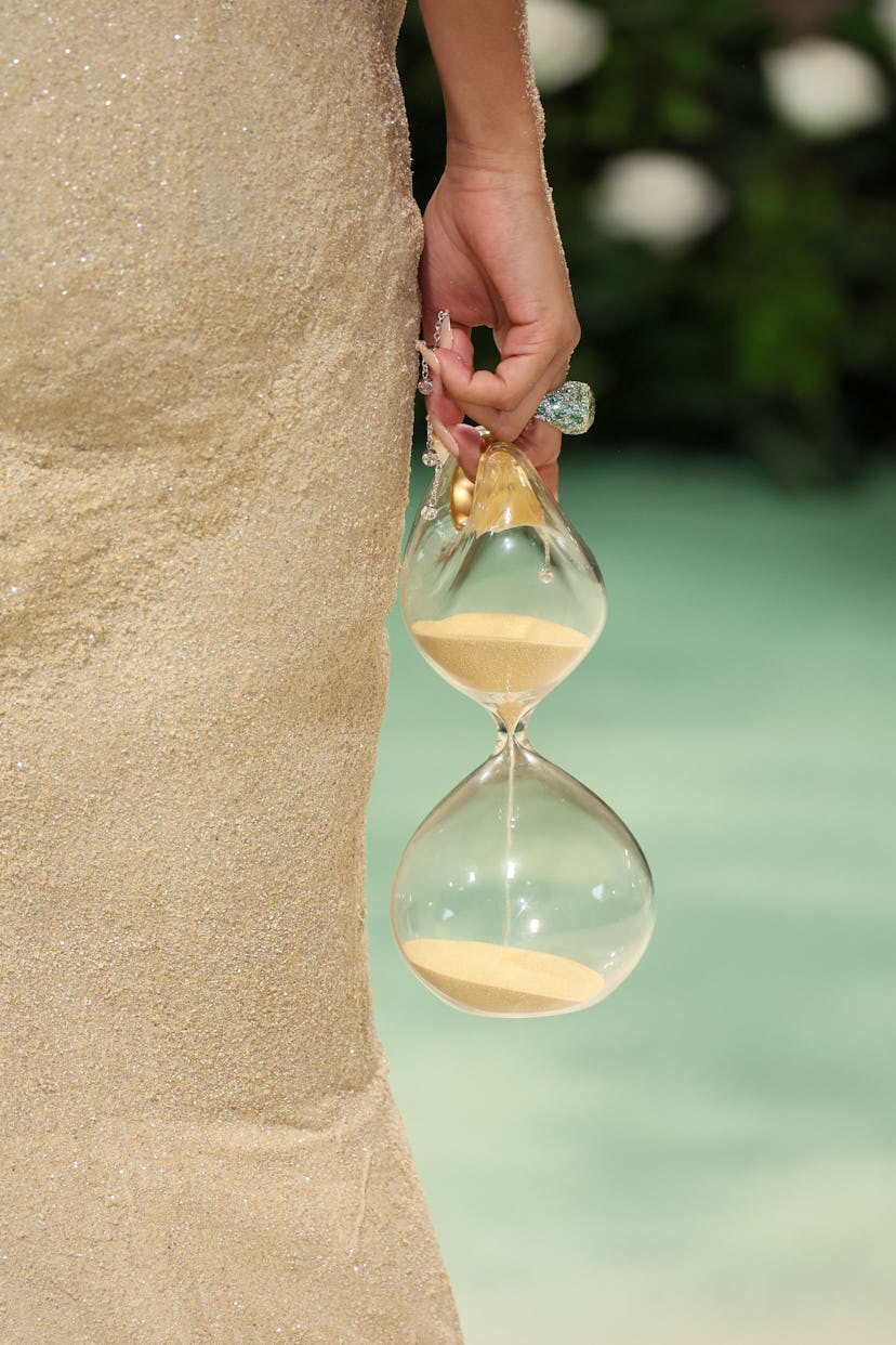 Tyla wore sand-colored nails with water droplets hanging off of each tip at the 2024 Met Gala.