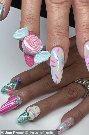 Morgan, who sells her own designs, can spend anywhere between two to four hours on a set of nails