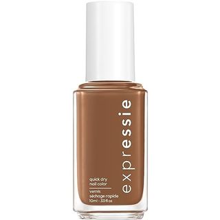 Essie Expressie, Quick-Dry Nail Polish, 8-Free Vegan, Warm Brown, Cold Brew Crew, 0.33 Fl Oz