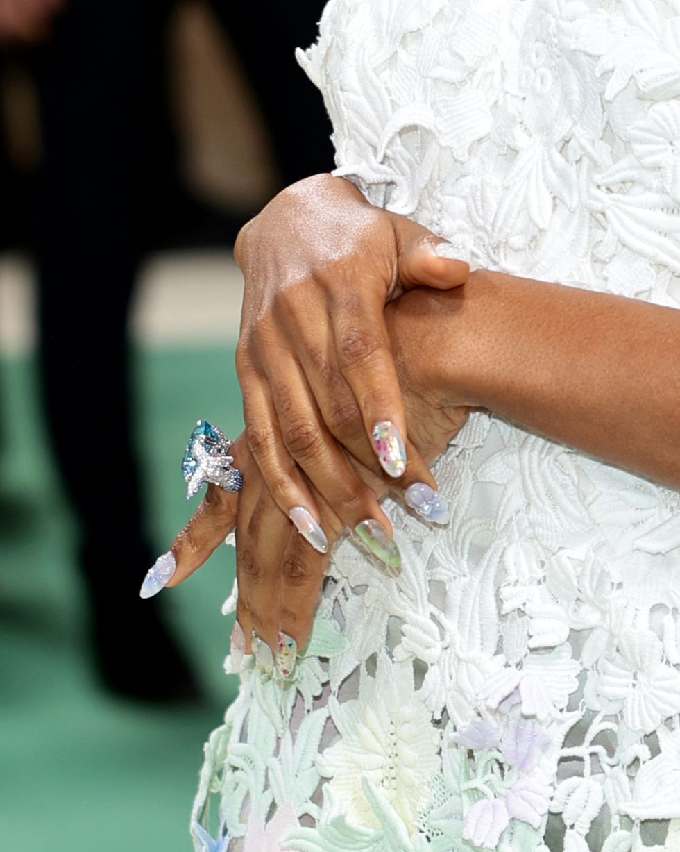 ayo edebiri met gala nails