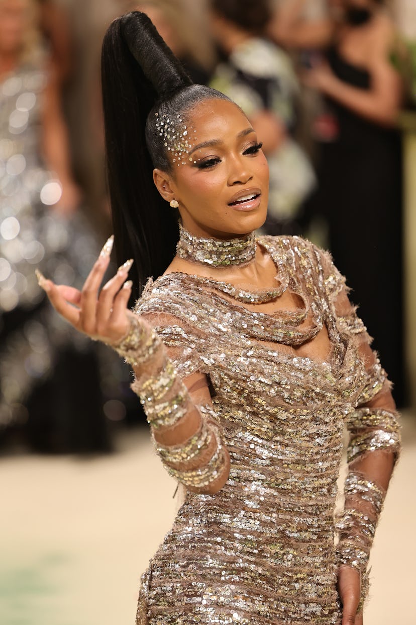 Keke Palmer wore XXL gold nails at the 2024 Met Gala.