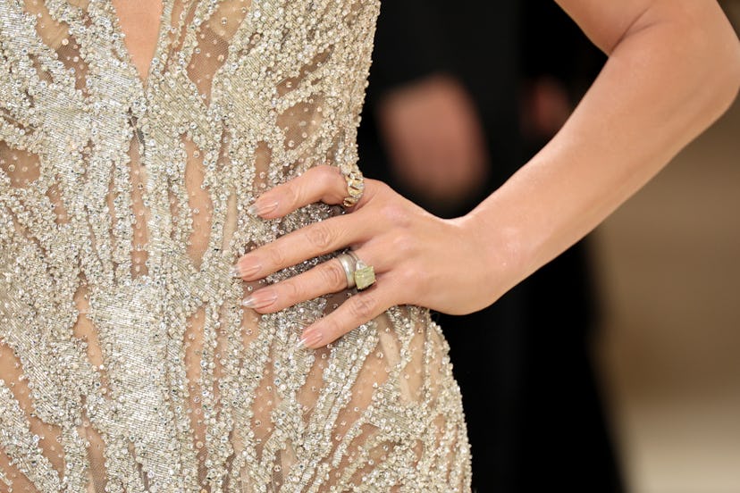 Jennifer Lopez wore crystal-clear tips at the 2024 Met Gala.