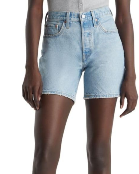 levi's light wash jean shorts