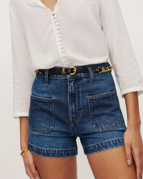 reformation jean shorts