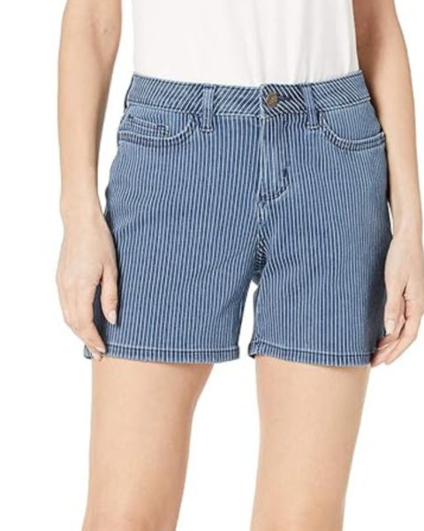 striped lee's jean shorts