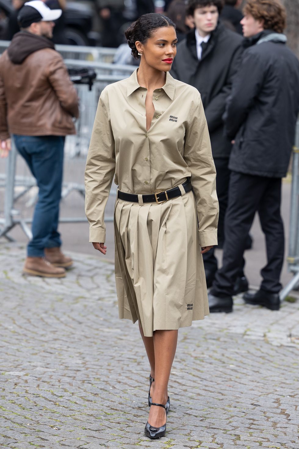 miu miu outside arrivals paris fashion week womenswear fall winter 2023 2024