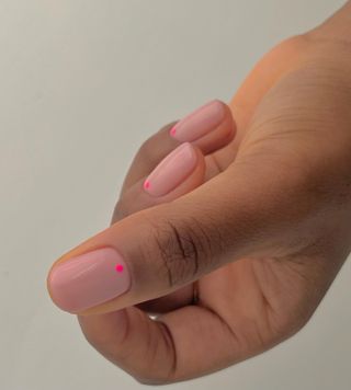 @paintedbyjools pink neon nail design