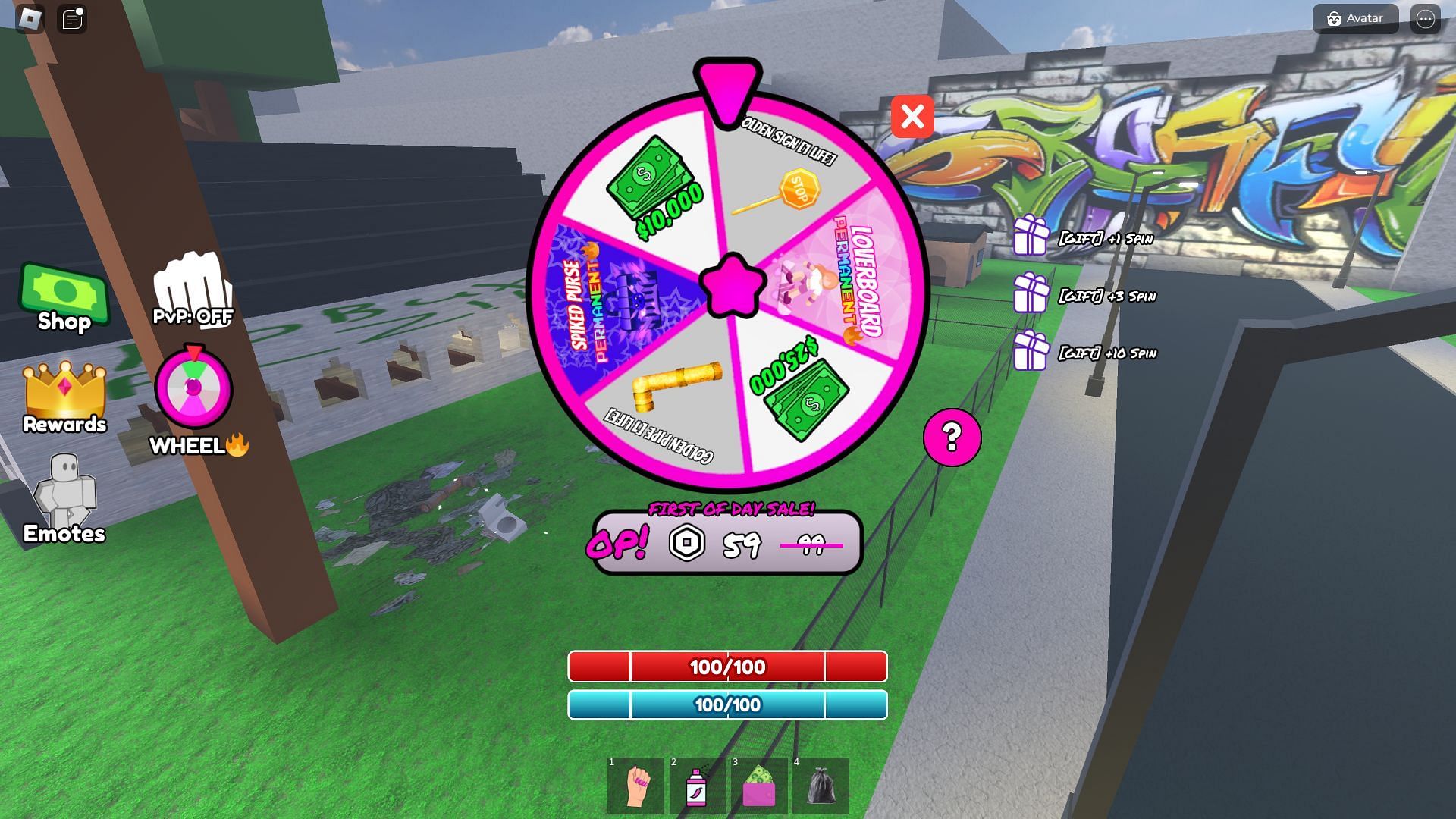 The Spin wheel (Image via Roblox)