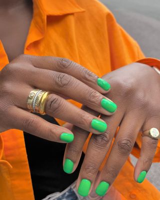 @paintedbyjools neon green nails