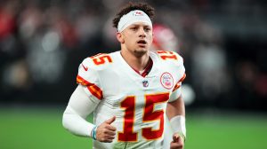 Patrick Mahomes Wearing Kansas City Chiefs Jersey