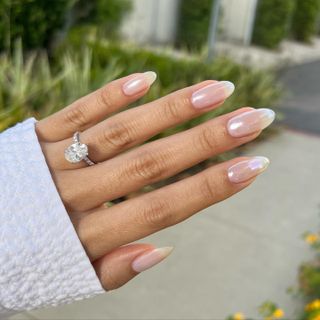 Glazed donut nails using OPI Funny Bunny