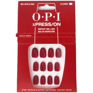 Opi Xpress/on French Press Press on Nails for Gel-Like Salon Manicure - Big Apple Red