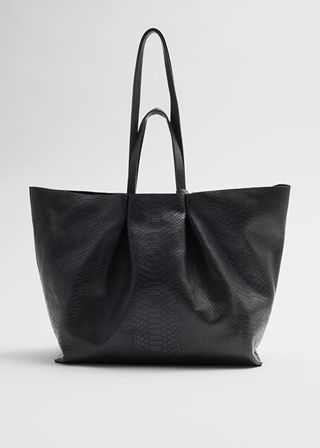 black tote bag with a top handle by & Other Stories