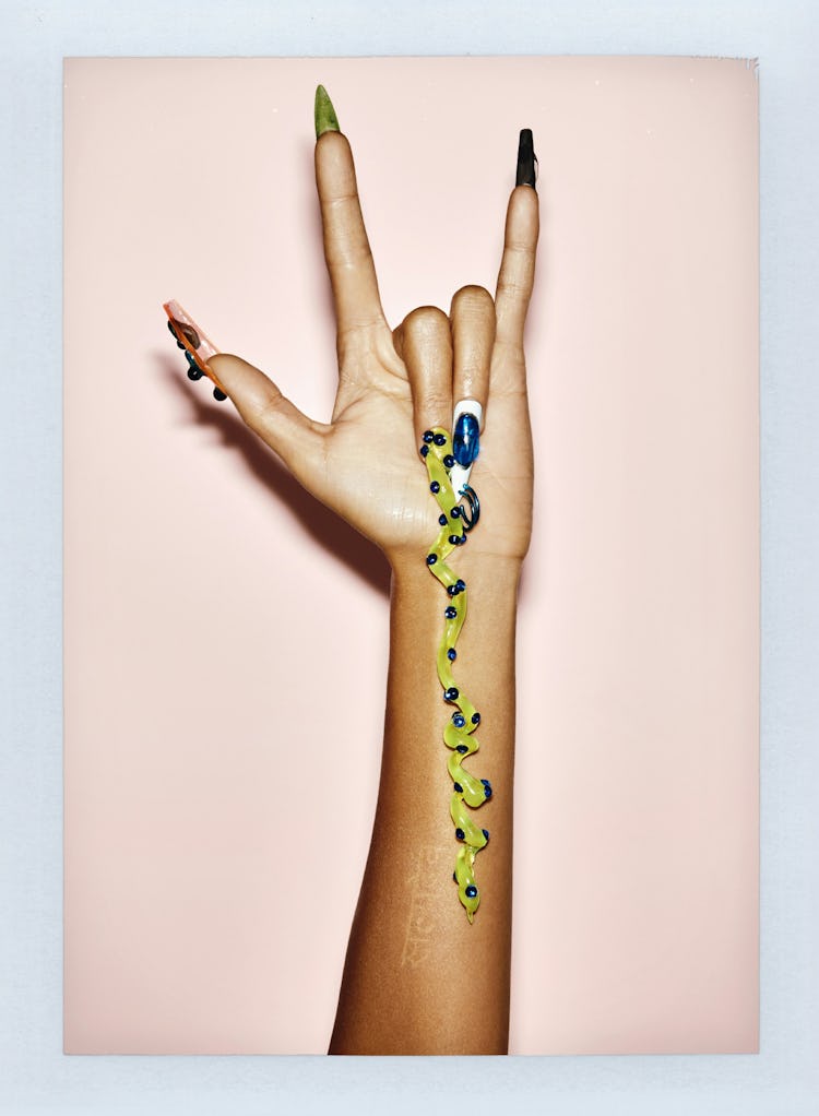 Mei Kawajiri's manicures often incorporate avant-garde, 3-D designs — and even nail piercings.