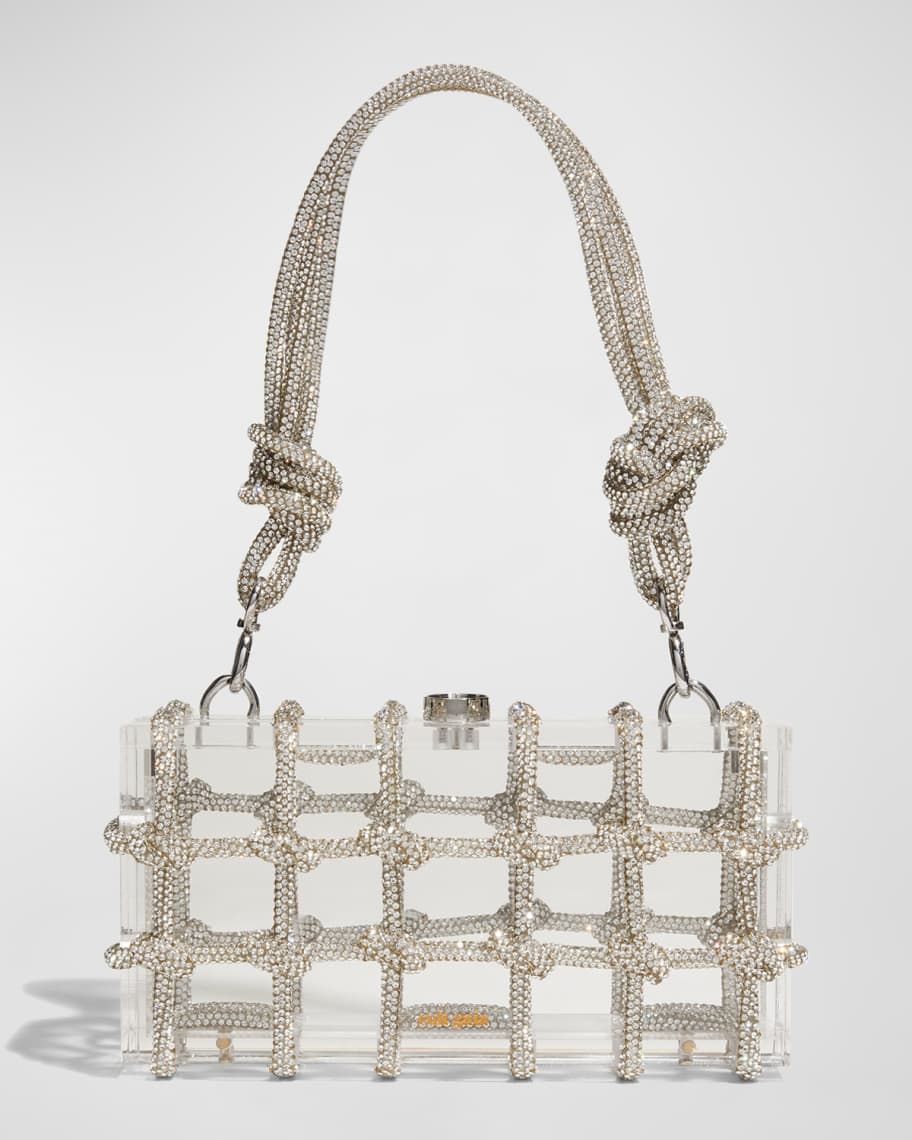 Bess Caged Embellished Box Shoulder Bag