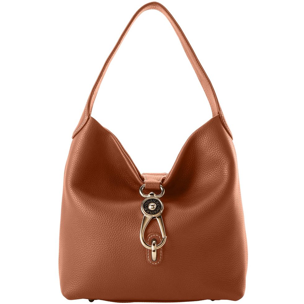 Pebble Grain Small Logo Lock Sac Shoulder Bag