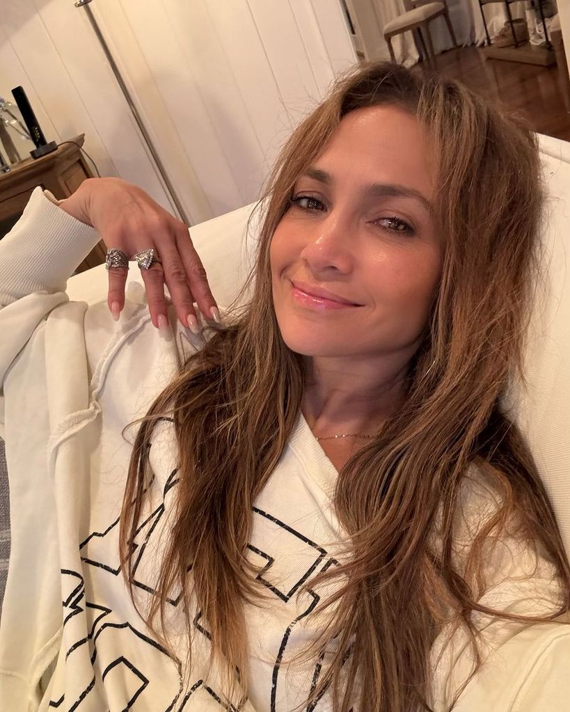 Jennifer Lopez flaunted her pared-back Fench mani on Instagram