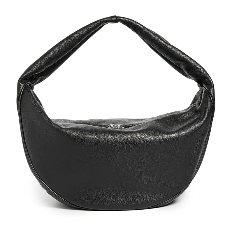 BY FAR Women's Maxi Cush Black Small Grain Calf Leather Hobo Bag