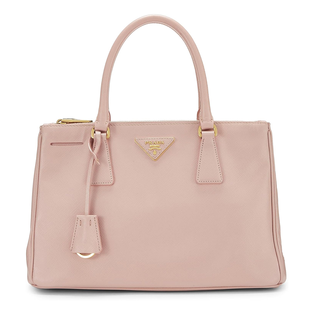 Pre-Loved Prada Pink Saffiano Executive Tote Small