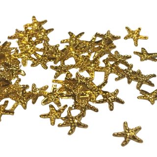 Gold metal starfish nail decor