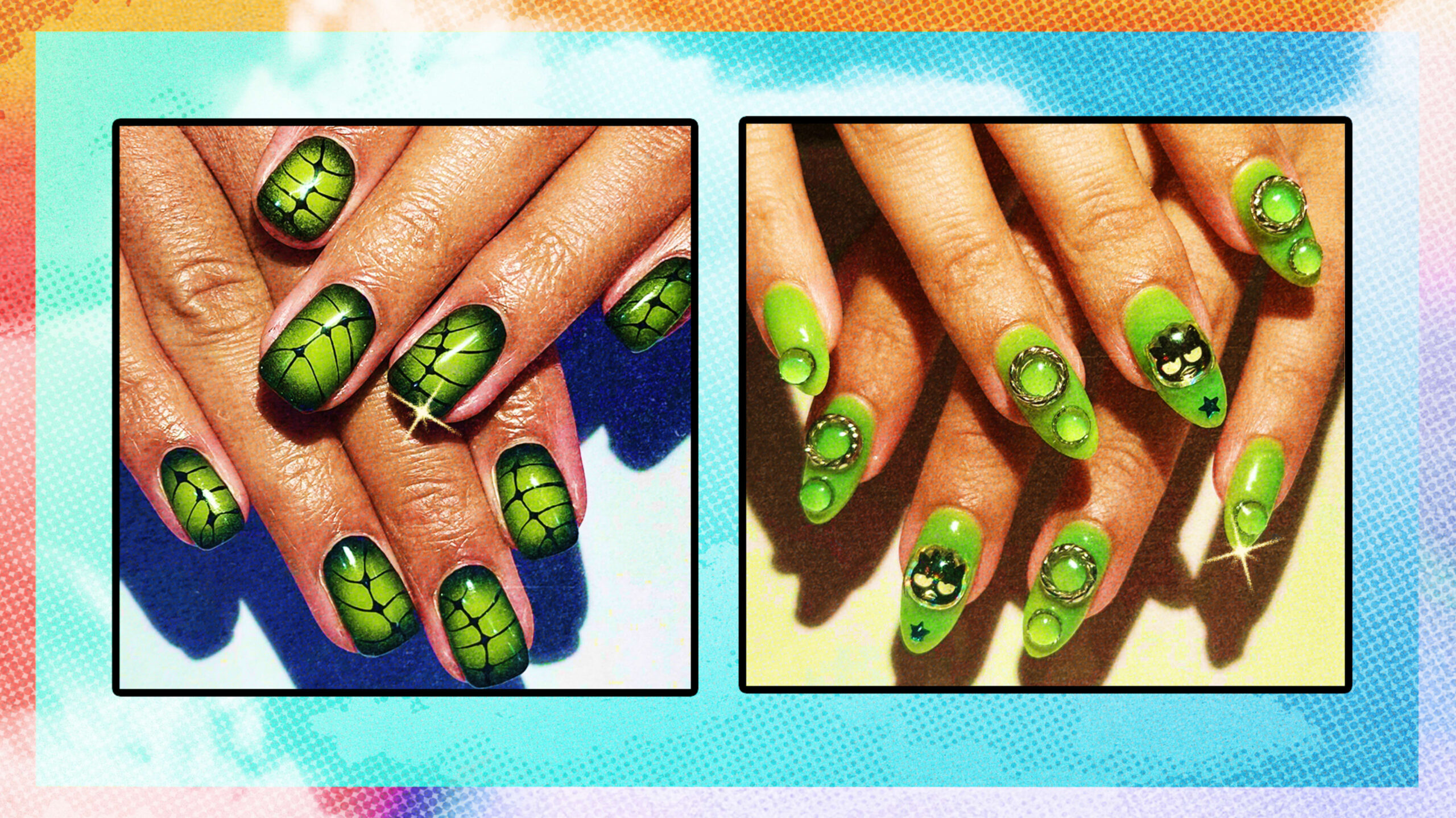 Lime green nails by Rita Pinto.